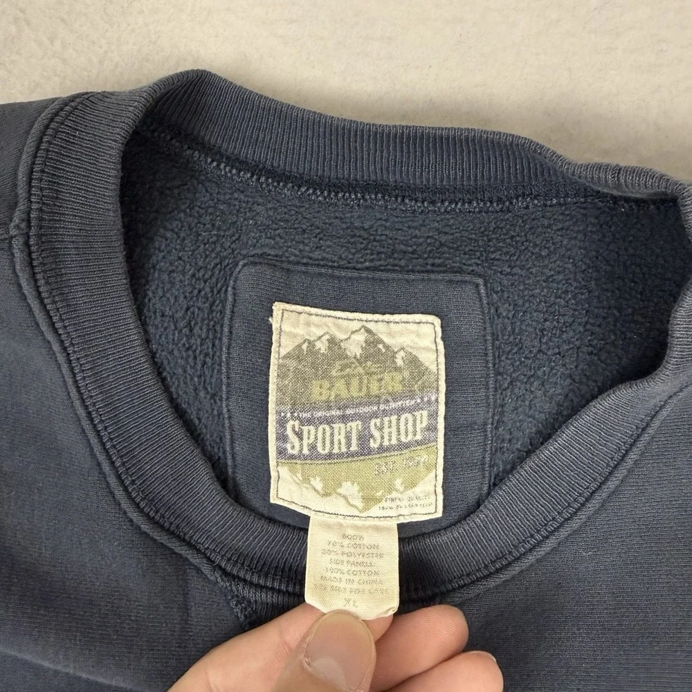 Vintage 90s Eddie Bauer Sport Shop Seattle Crewneck Sweatshirt Navy Yellow XL